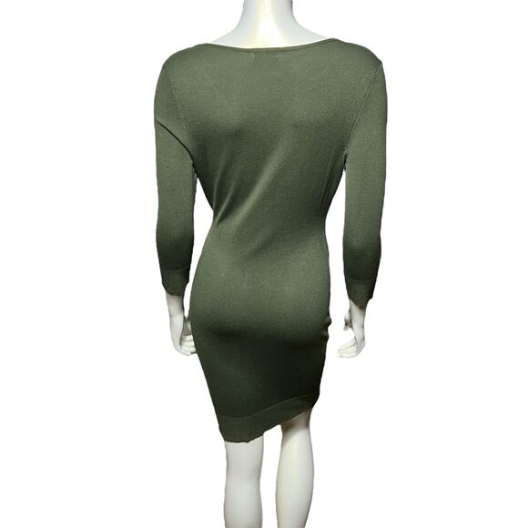 Venus Olive Green Knit Dress, Size Small - Picture 3 of 7